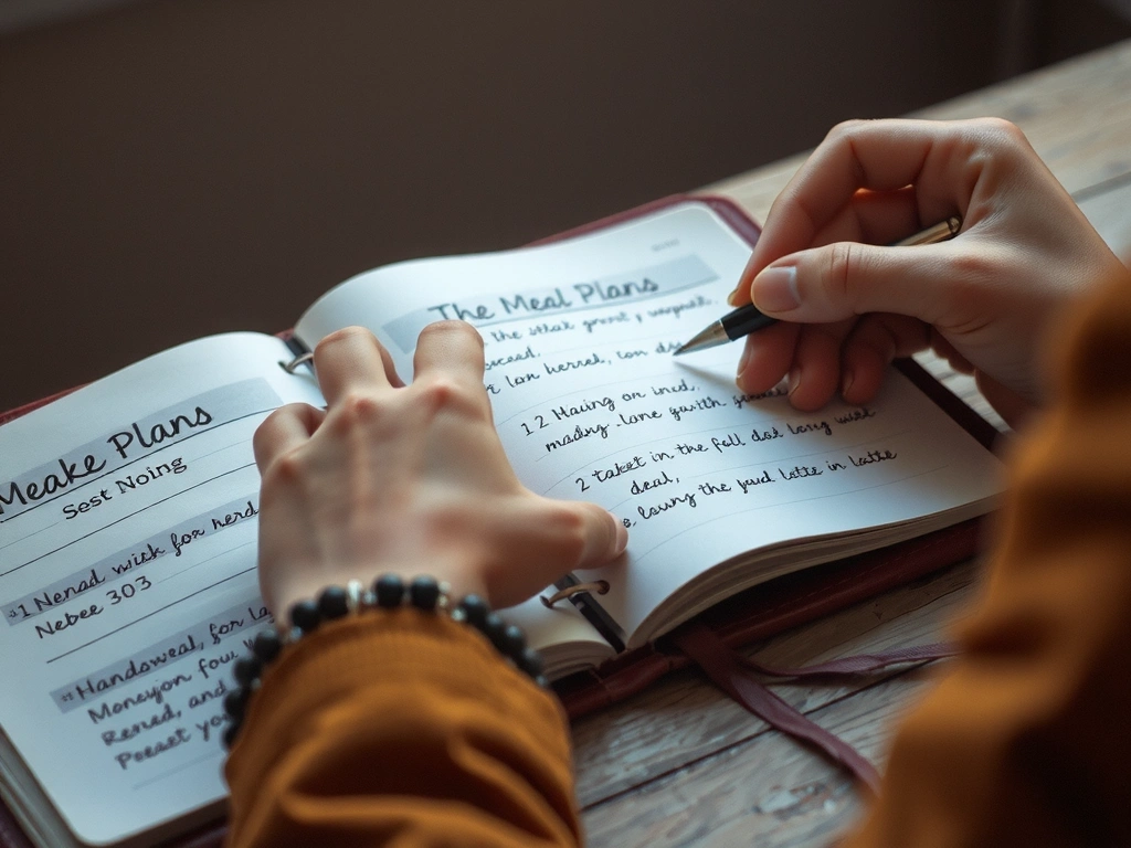 Zápis z konzultace – ruce v deníku