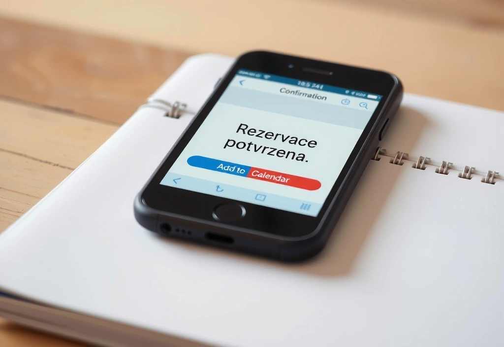 Potvrzení rezervace na mobilu